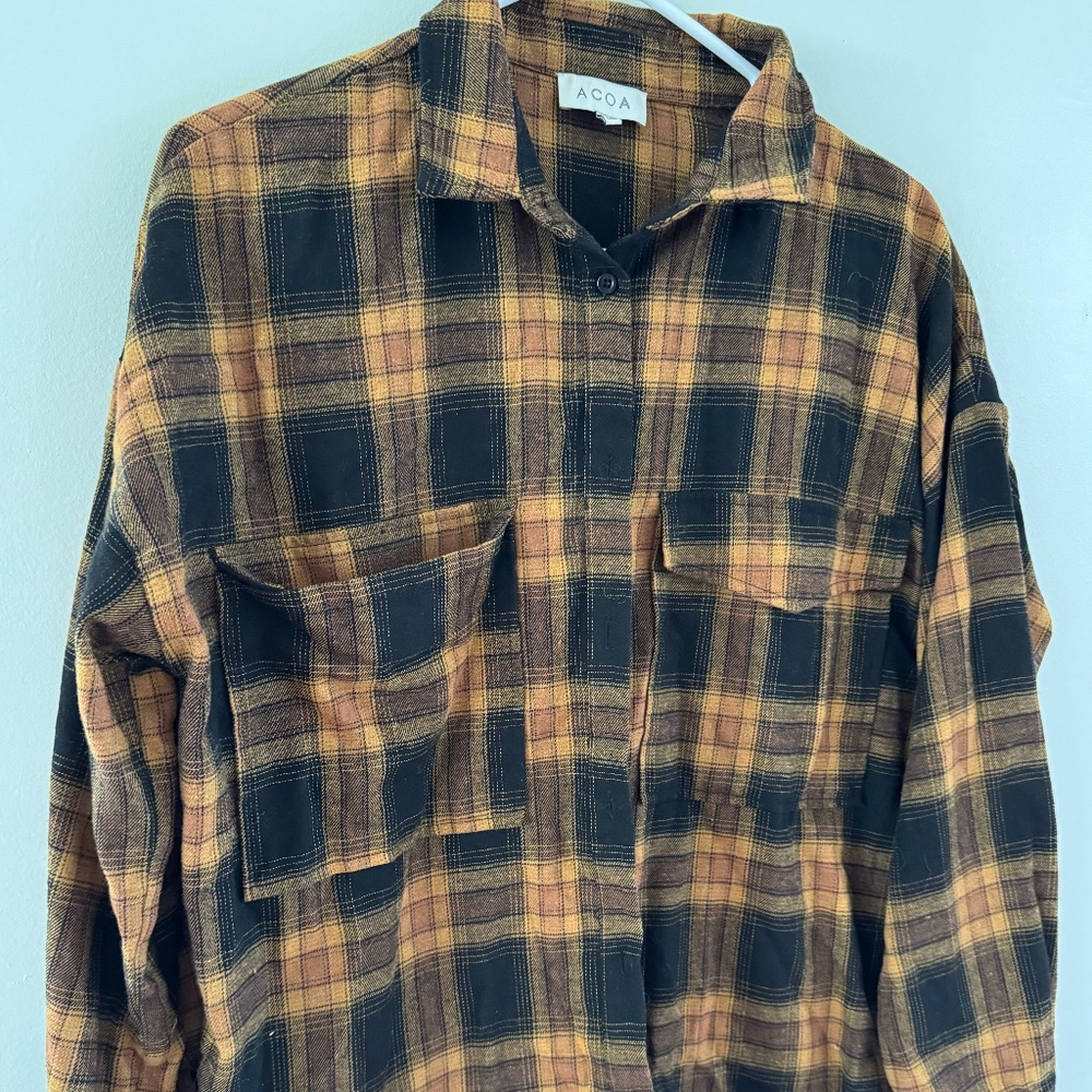 Rust and Black colored flannel